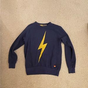 Women’s Navy With Gold Lightening Bolt Aviator Nation Sweatshirt